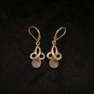 Sterling silver Pink Quartz earrings